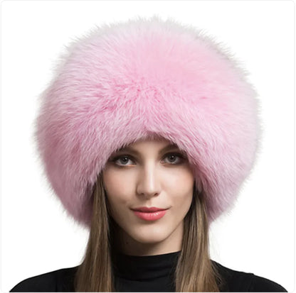 Velora Luxurious Fox Fur Hat for Women – Ear Warmer