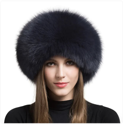 Velora Luxurious Fox Fur Hat for Women – Ear Warmer