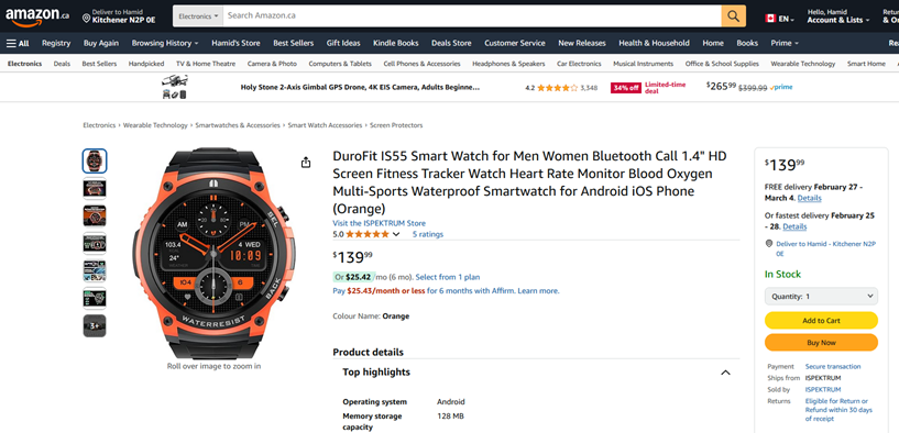 DuroFit IS55 Smart Watch