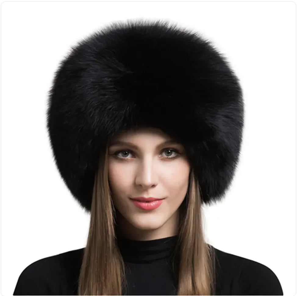 Velora Luxurious Fox Fur Hat for Women – Ear Warmer