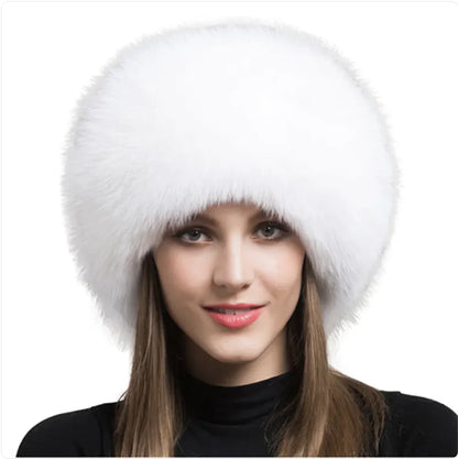 Velora Luxurious Fox Fur Hat for Women – Ear Warmer