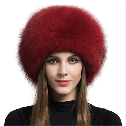 Velora Luxurious Fox Fur Hat for Women – Ear Warmer