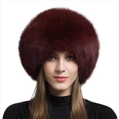 Velora Luxurious Fox Fur Hat for Women – Ear Warmer