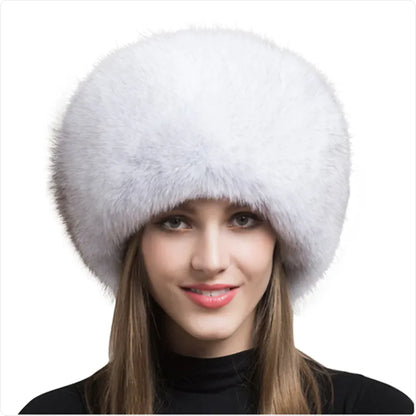 Velora Luxurious Fox Fur Hat for Women – Ear Warmer